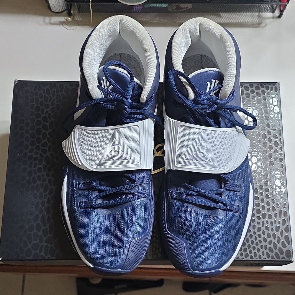 Nike Kyrie 6 Team Midnight Navy CW4142-402 Blue White Mesh Basketball Sneaker - Picture 2 of 6